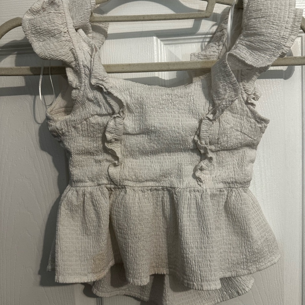 Ruffled Cream Top